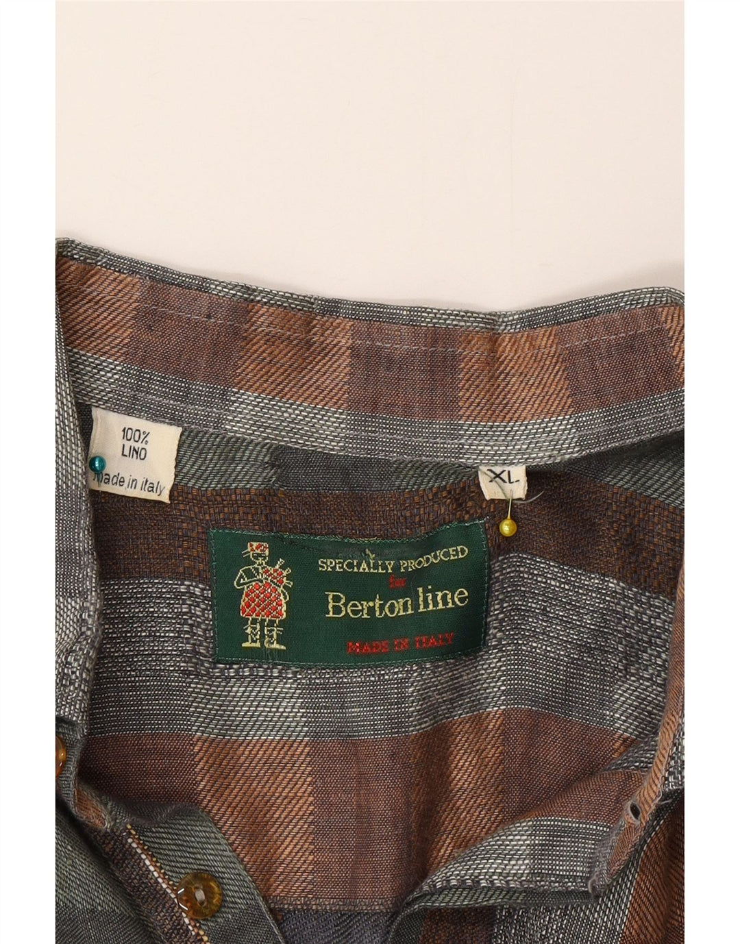 Vintage muška pulover majica kratkih rukava XL višebojno karirano platno