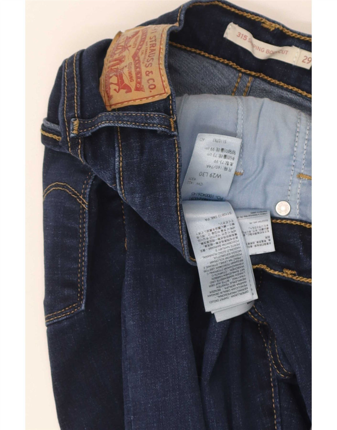 Levi's ženske 315 oblikovane traperice W29 L30 plavi pamuk
