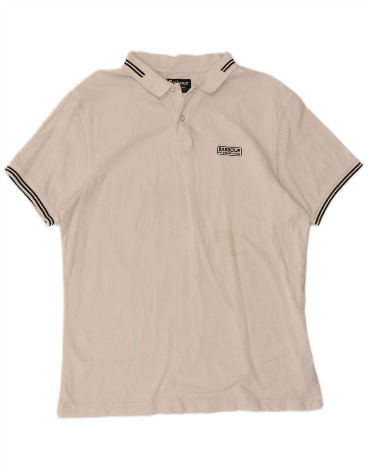 Barbour muška polo majica Large White Cotton
