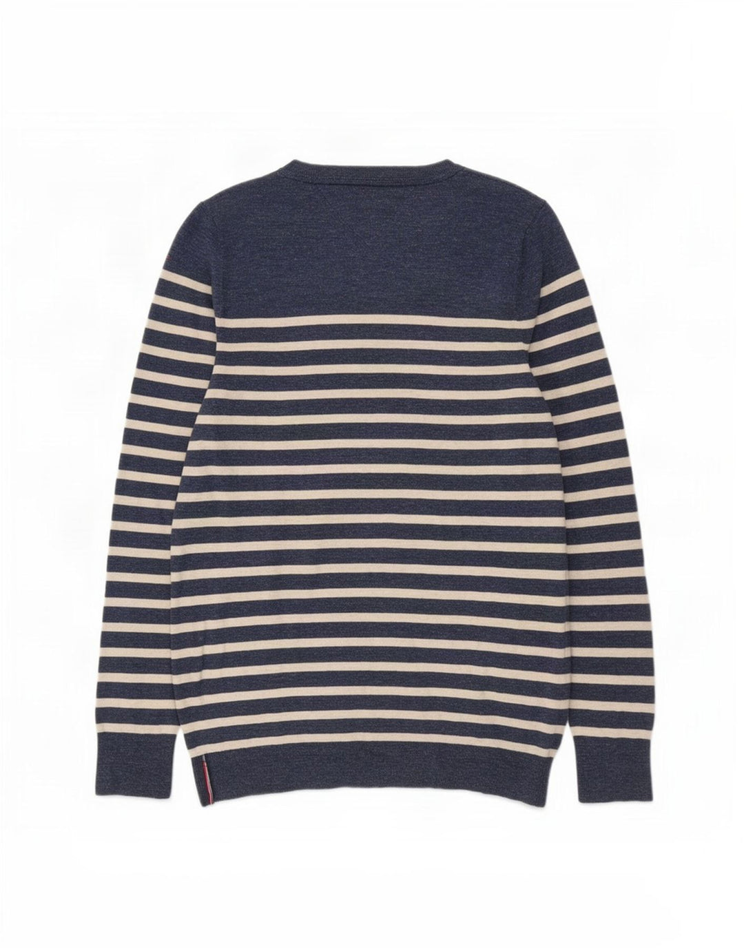 Tommy Hilfiger muški džemper s veznim izrezom srednje tamnoplave pruge