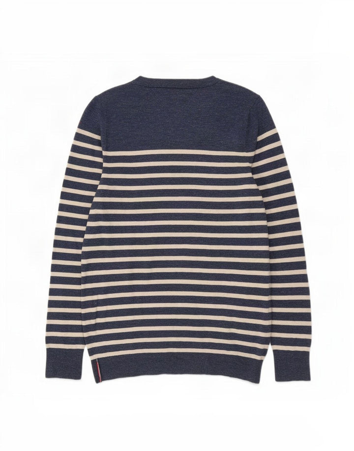 Tommy Hilfiger muški džemper s veznim izrezom srednje tamnoplave pruge