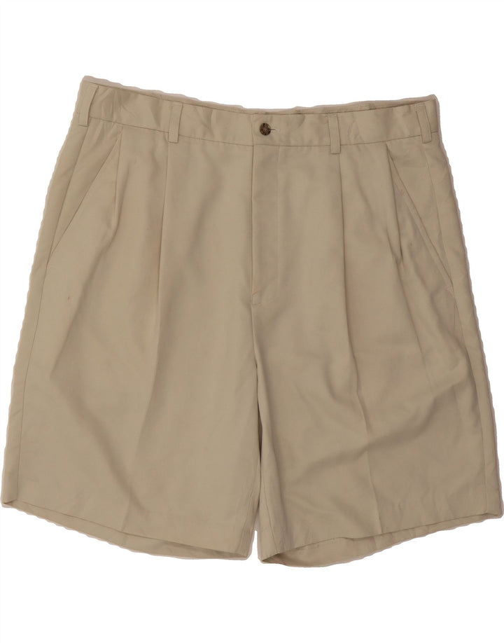 IZOD Mens Pegged Chino Shorts W38 XL Beige Polyester Vintage Izod and Second-Hand Izod from Messina Hembry 