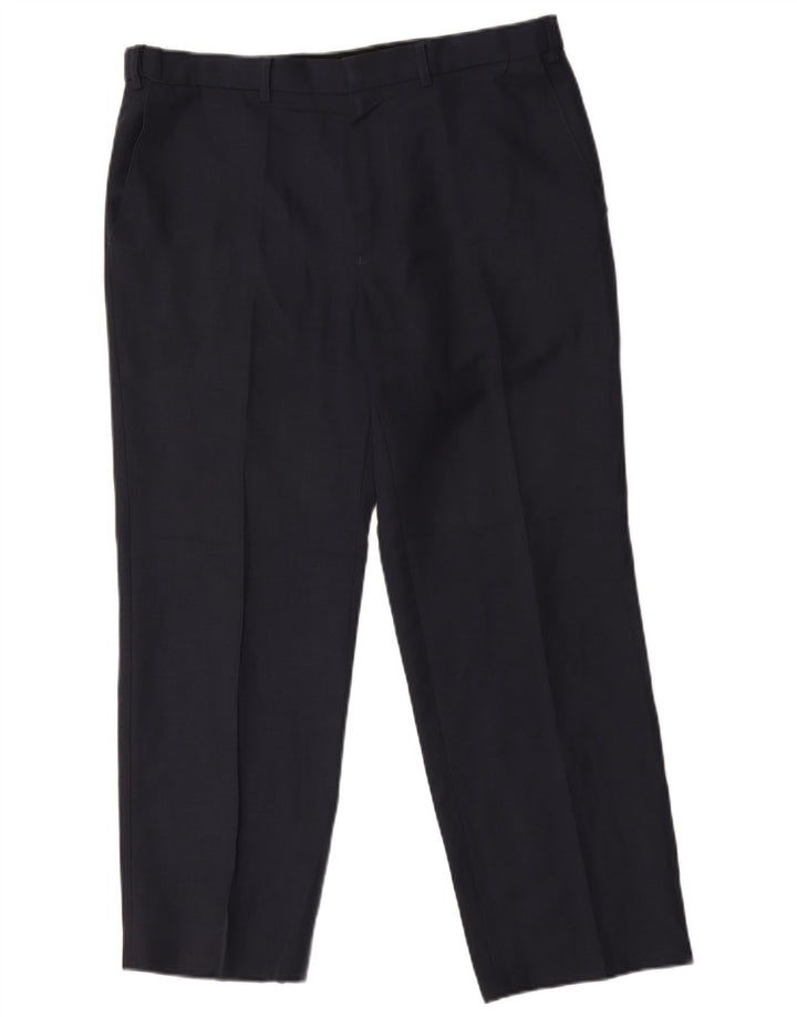 Marks & Spencer muške ravne chino hlače W36 L29 tamnoplavi poliester