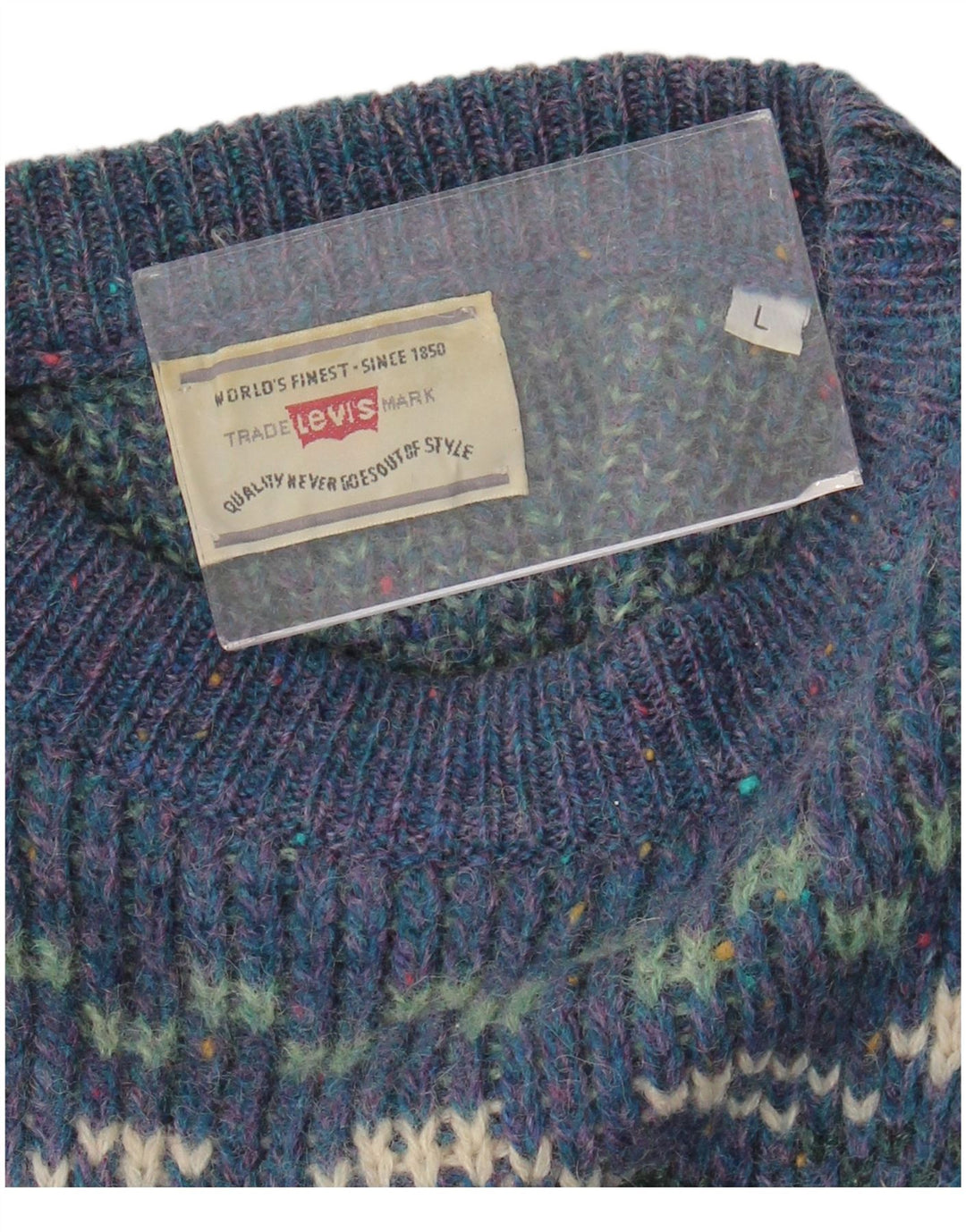 Levi's ženski džemper s morskim izrezom UK 16 Large Blue Fair Isle