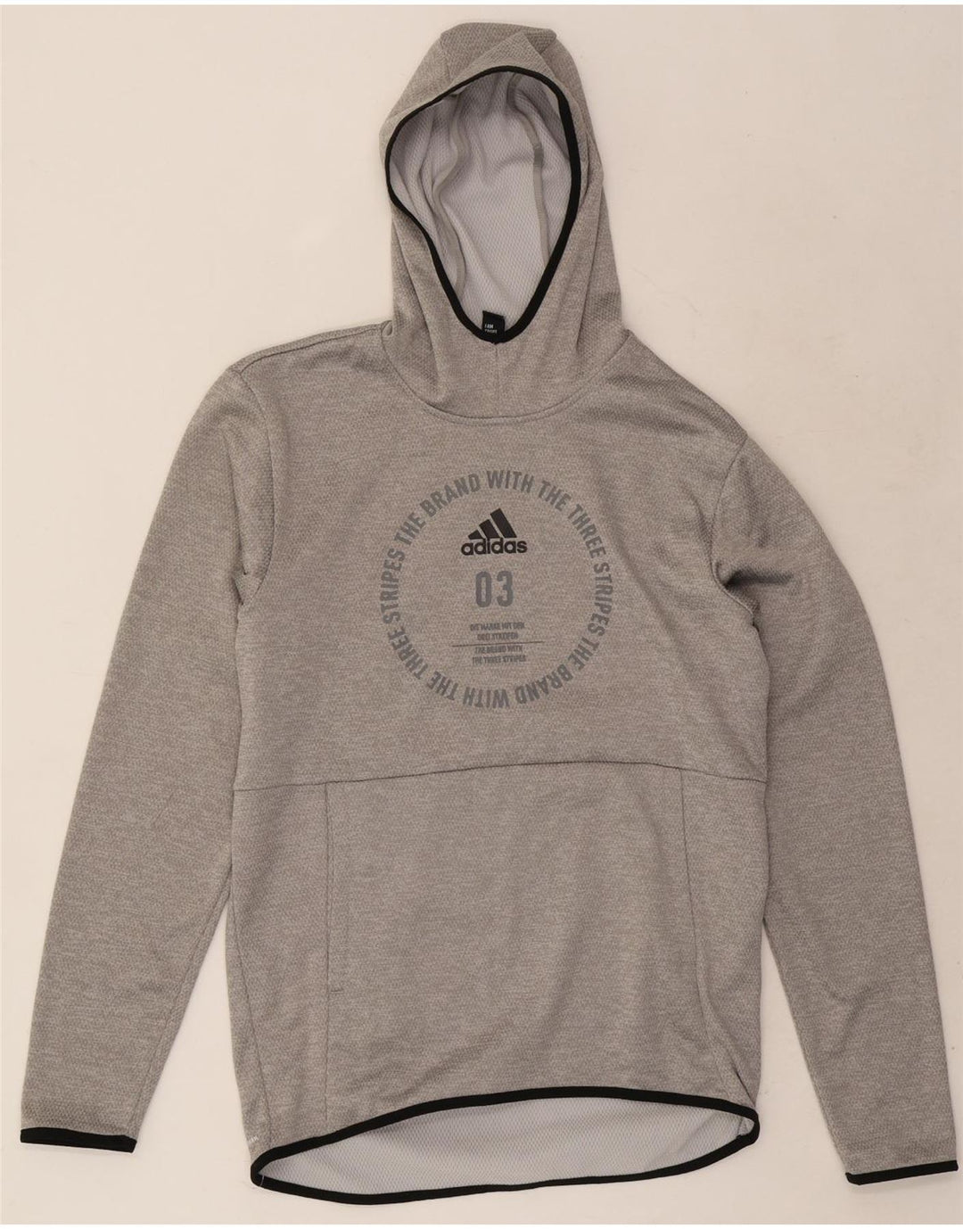 Adidas muška majica s kapuljačom s grafičkim motivima, mali sivi poliester
