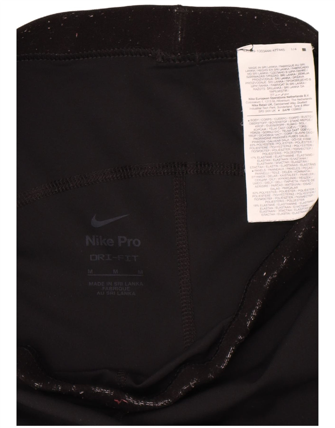 Nike Ženske Dri Fit Graphic Leggings UK 12 Srednje crni poliester
