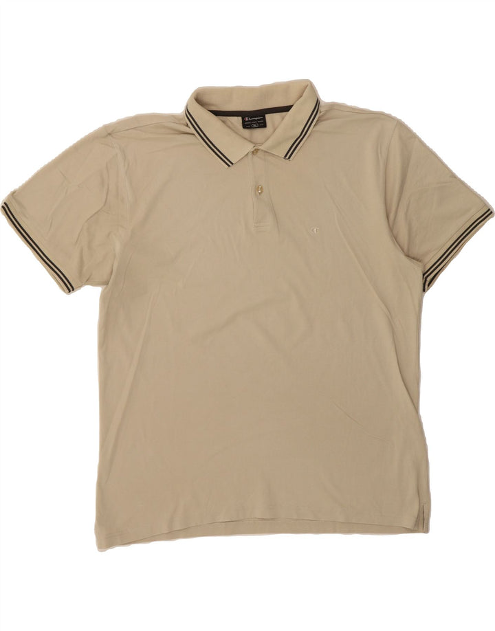 CHAMPION Mens Polo Shirt XL Off White Cotton Vintage Champion and Second-Hand Champion from Messina Hembry 