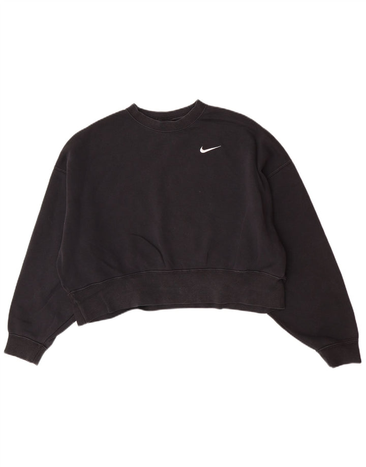 Nike ženski kratki kratki džemper UK 10 mali crni pamuk