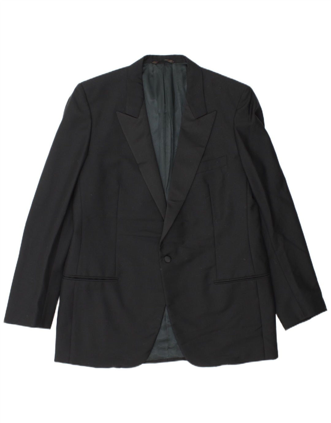 ERMENEGILDO ZEGNA Mens 1 Button Blazer Jacket IT 54 XL Black Wool