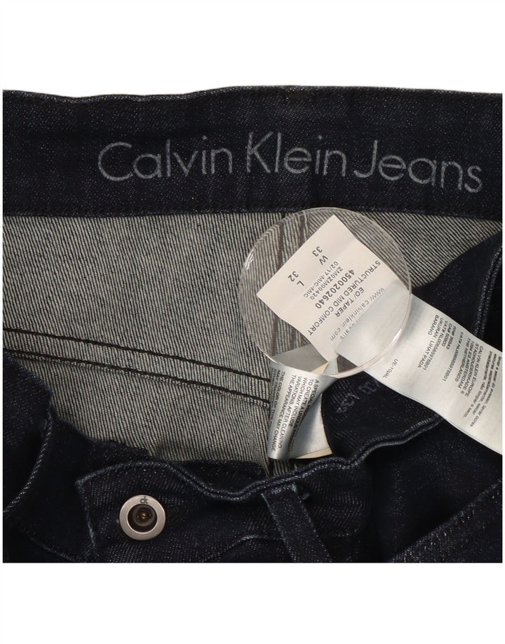 CALVIN KLEIN muške uske traperice W33 L32 tamnoplavi pamuk