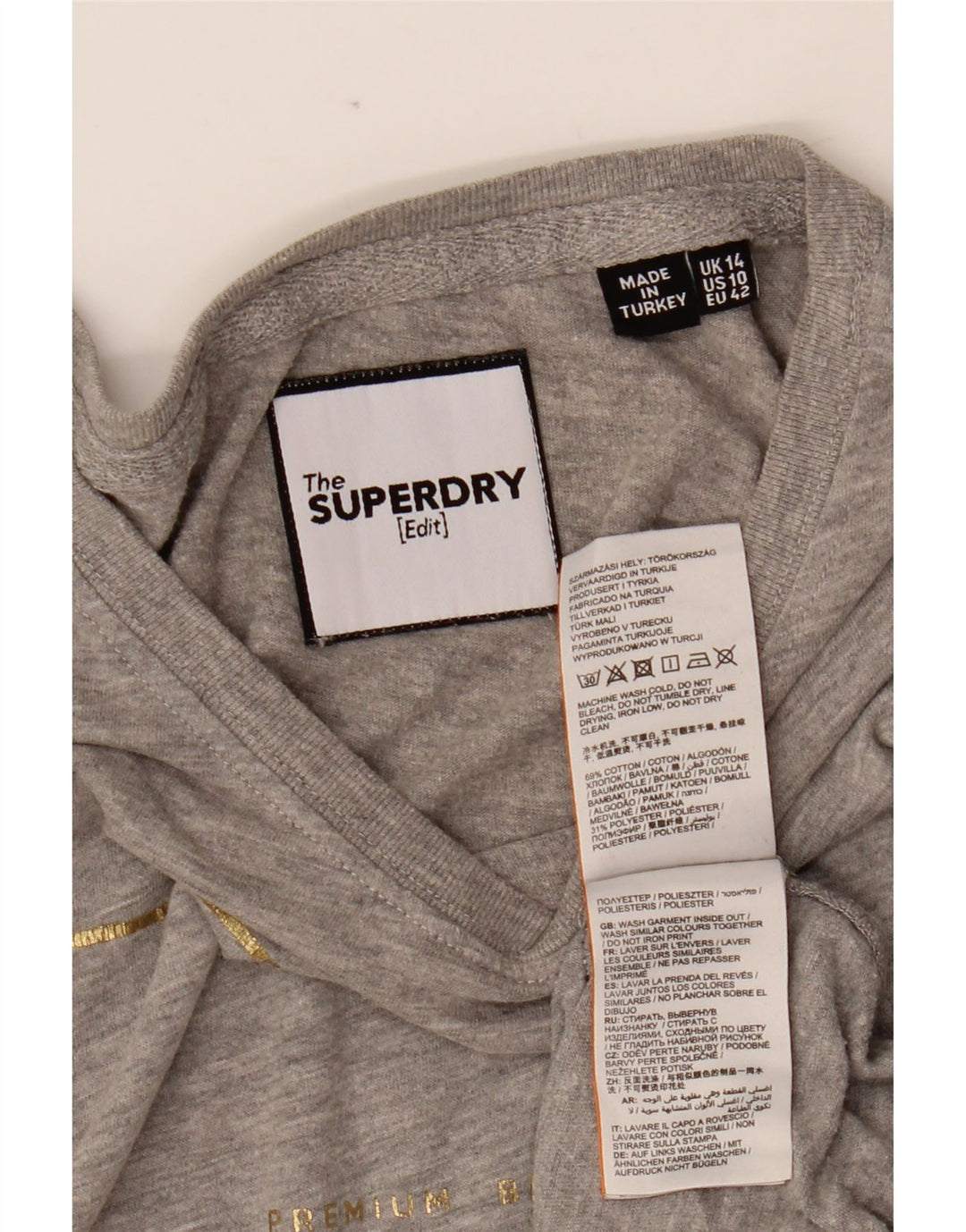 SUPERDRY ženska majica kratkih rukava s grafičkim motivima UK 14 Large Grey Cotton