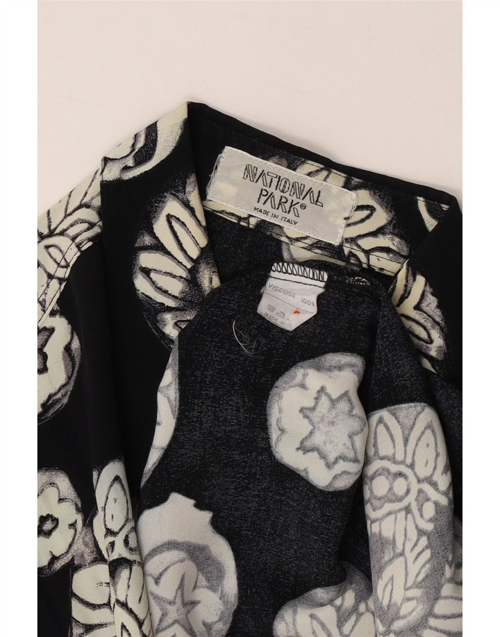 VINTAGE muška košulja velika crna cvjetna viskoza