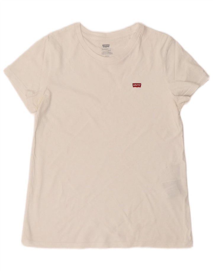 LEVI'S Womens T-Shirt Top UK 10 Small White Cotton