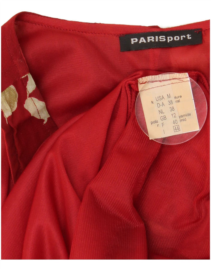 Paris ženska maksi haljina bez rukava UK 12 Srednje crvena cvjetna viskoza