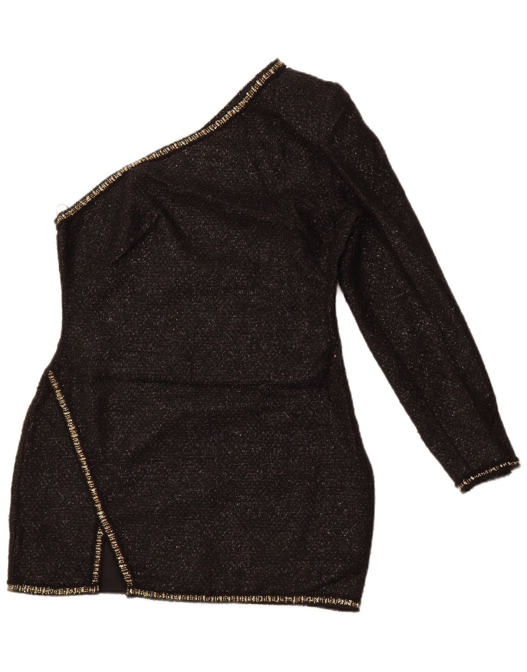 ZARA ženska tunika na jedno rame UK 14 Veliki crni flekasti akril