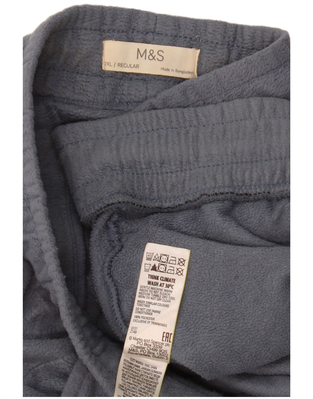 MARKS & SPENCER Muške hlače od trenirke od flisa 2XL plavi poliester
