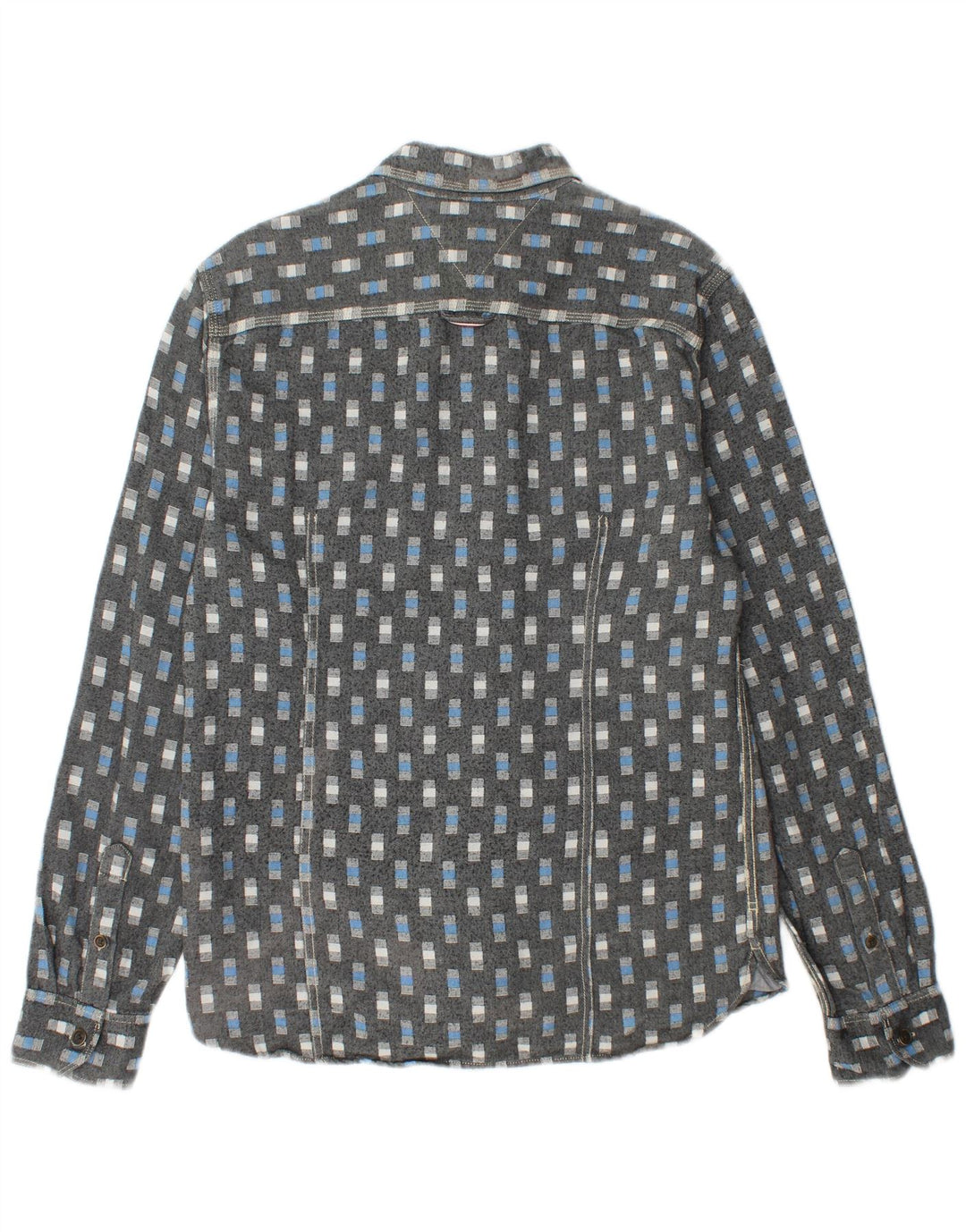 TOMMY HILFIGER Muška košulja Velika siva geometrijska pamuk