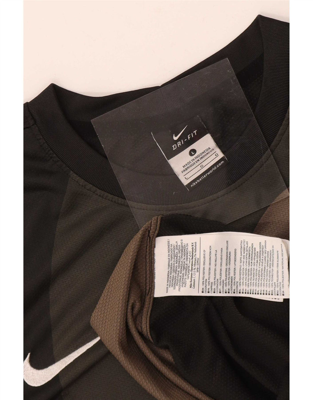 Nike muška Dri Fit grafička majica dugih rukava, veliki crni poliester