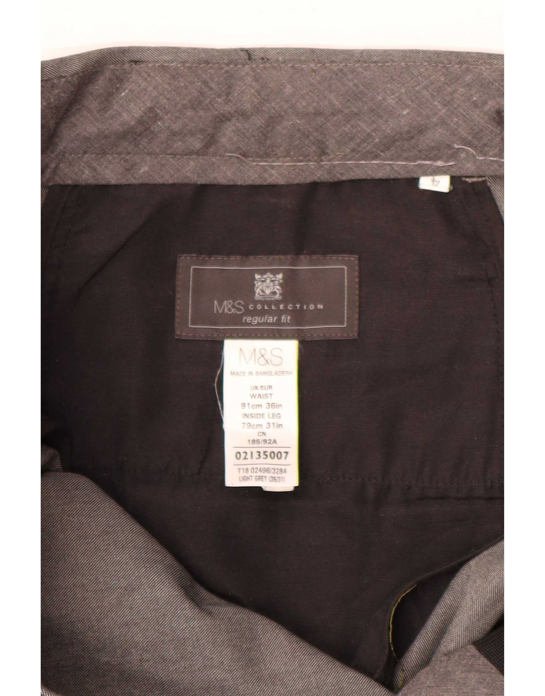 Marks & Spencer muške hlače s štipaljkama W36 L31 sivi poliester