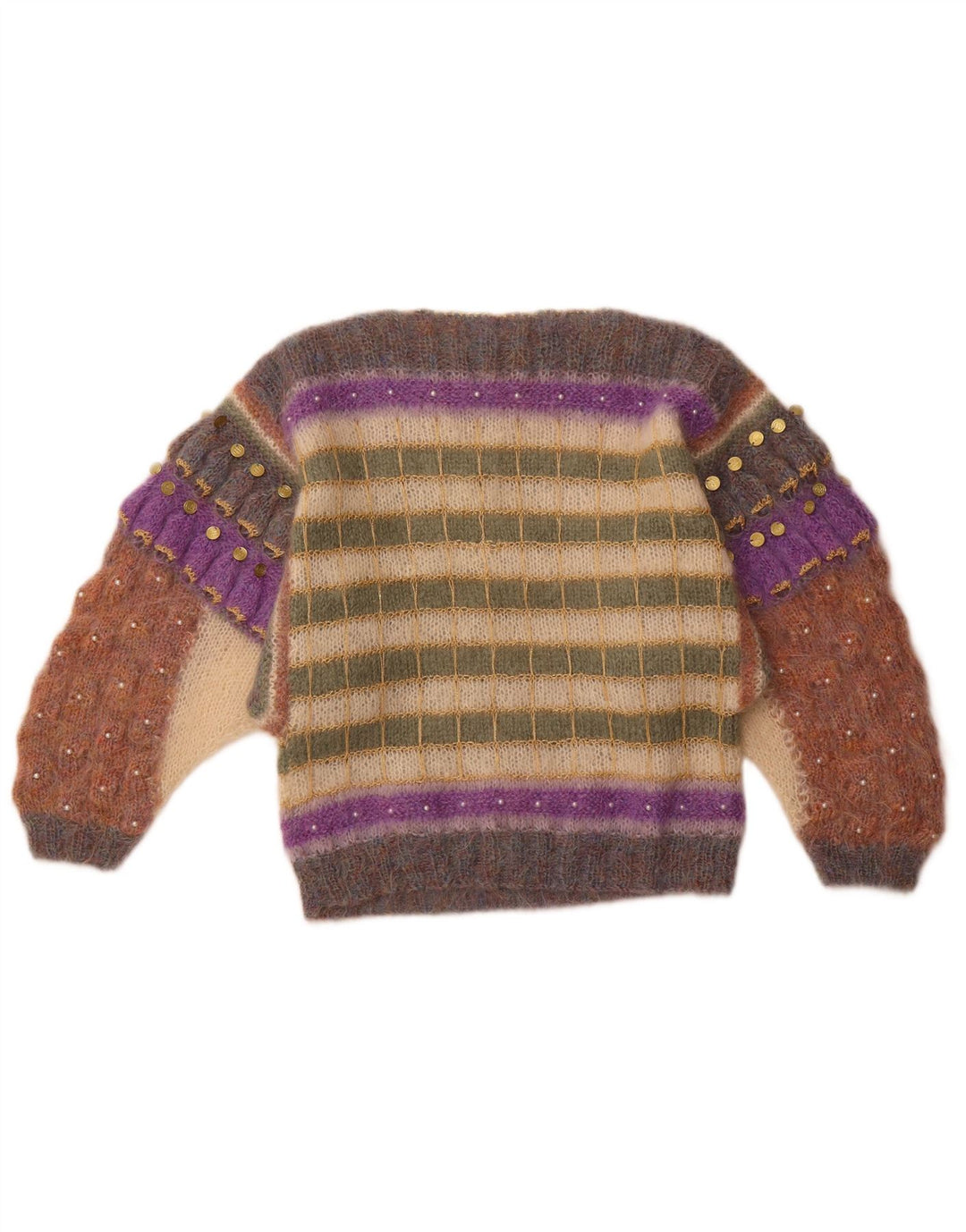 FIONA MACLEOD Ženski džemper s veznim izrezom UK 14 srednje raznobojni