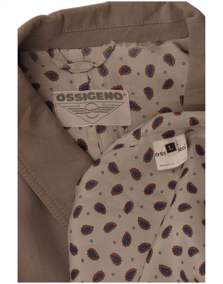 Vintage Mens Overcoat UK 40 Large Grey Cotton