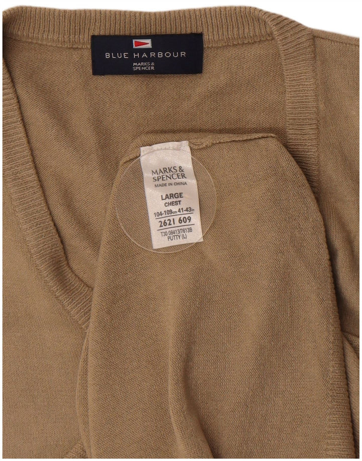 Marks & Spencer muška plava lučka majica bez rukava velika bež akril