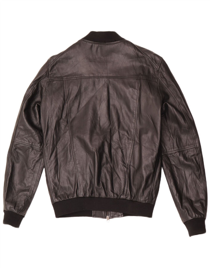 Vintage muška bomber kožna jakna IT 48 srednje crna koža