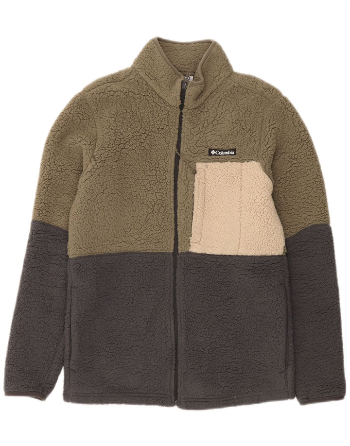 Columbia muška flis jakna UK 36 mali kaki poliester u boji