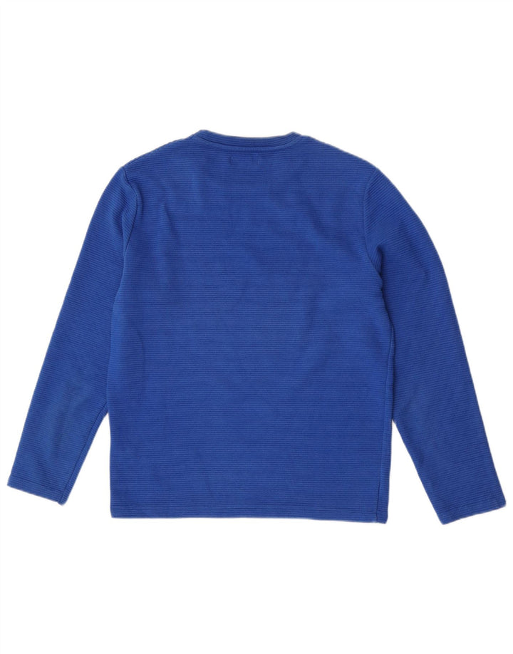 Zara muška majica dugih rukava srednje plave pamučne boje