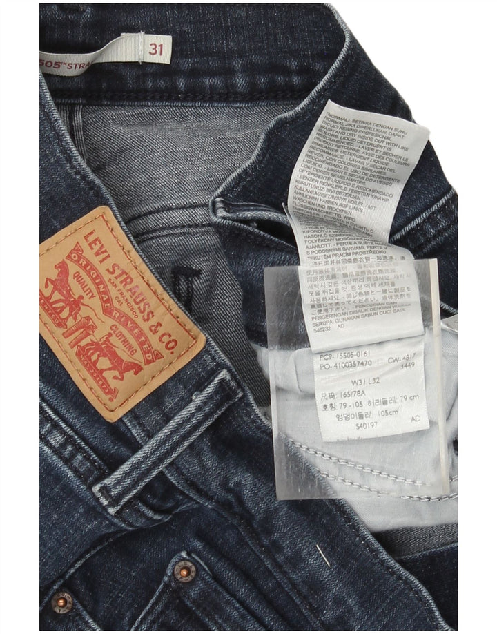 Levi's ženske 505 ravne traperice W31 L32 tamnoplavi pamuk
