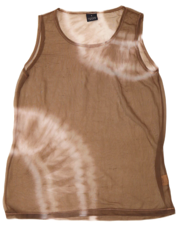 Trussardi Jeans Ženski prsluk Top UK 16 Large Beige Tie Dye Poliamid