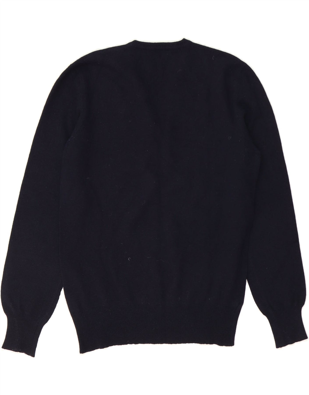 VINTAGE Womens V-Neck Jumper Sweater UK 12 Medium Navy Blue Vintage Vintage and Second-Hand Vintage from Messina Hembry 