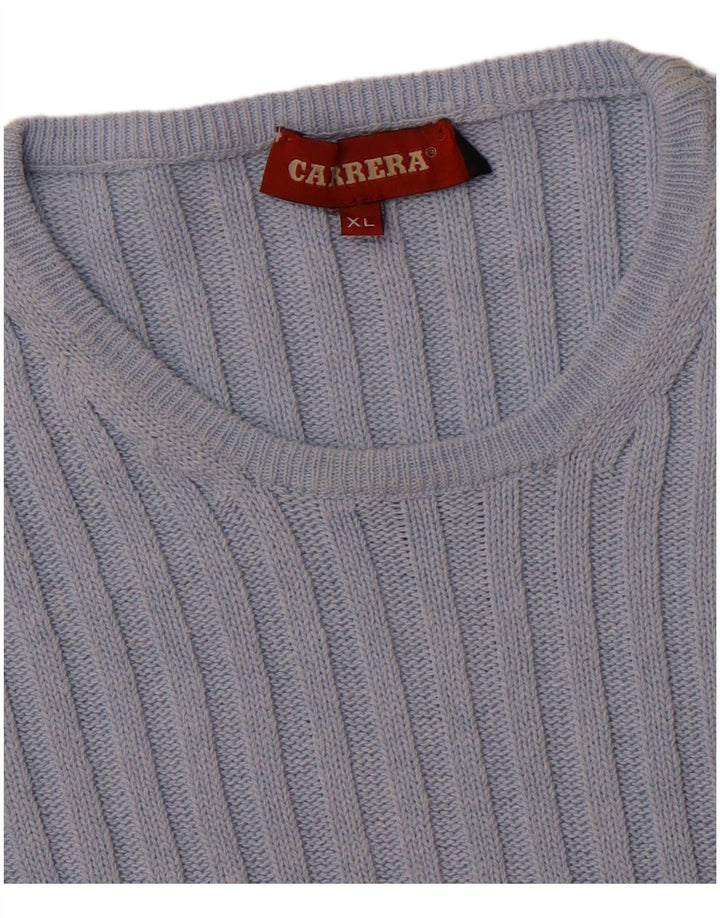 CARRERA Mens Crew Neck Jumper Sweater XL Blue Cotton