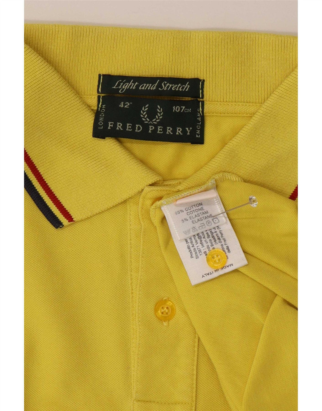 Fred Perry muška polo majica, pamuk na srednje žute pruge