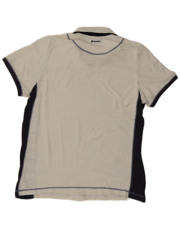 Lotto Mens Graphic Polo Shirt 2XL White Colourblock Cotton