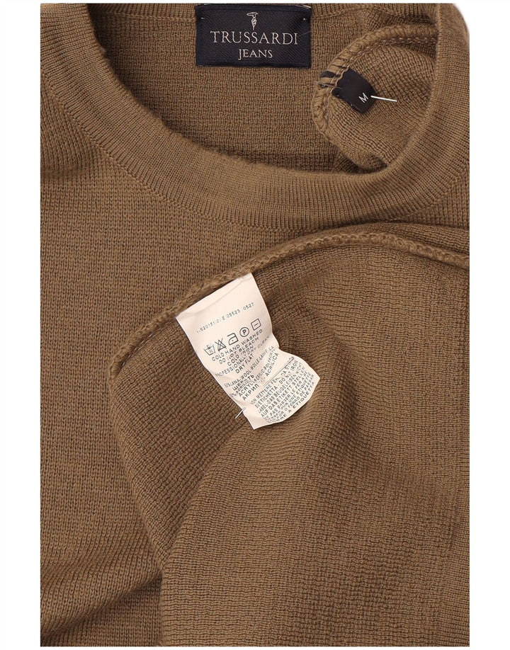 Trussardi Jeans muški džemper s okruglim izrezom srednje smeđe vune