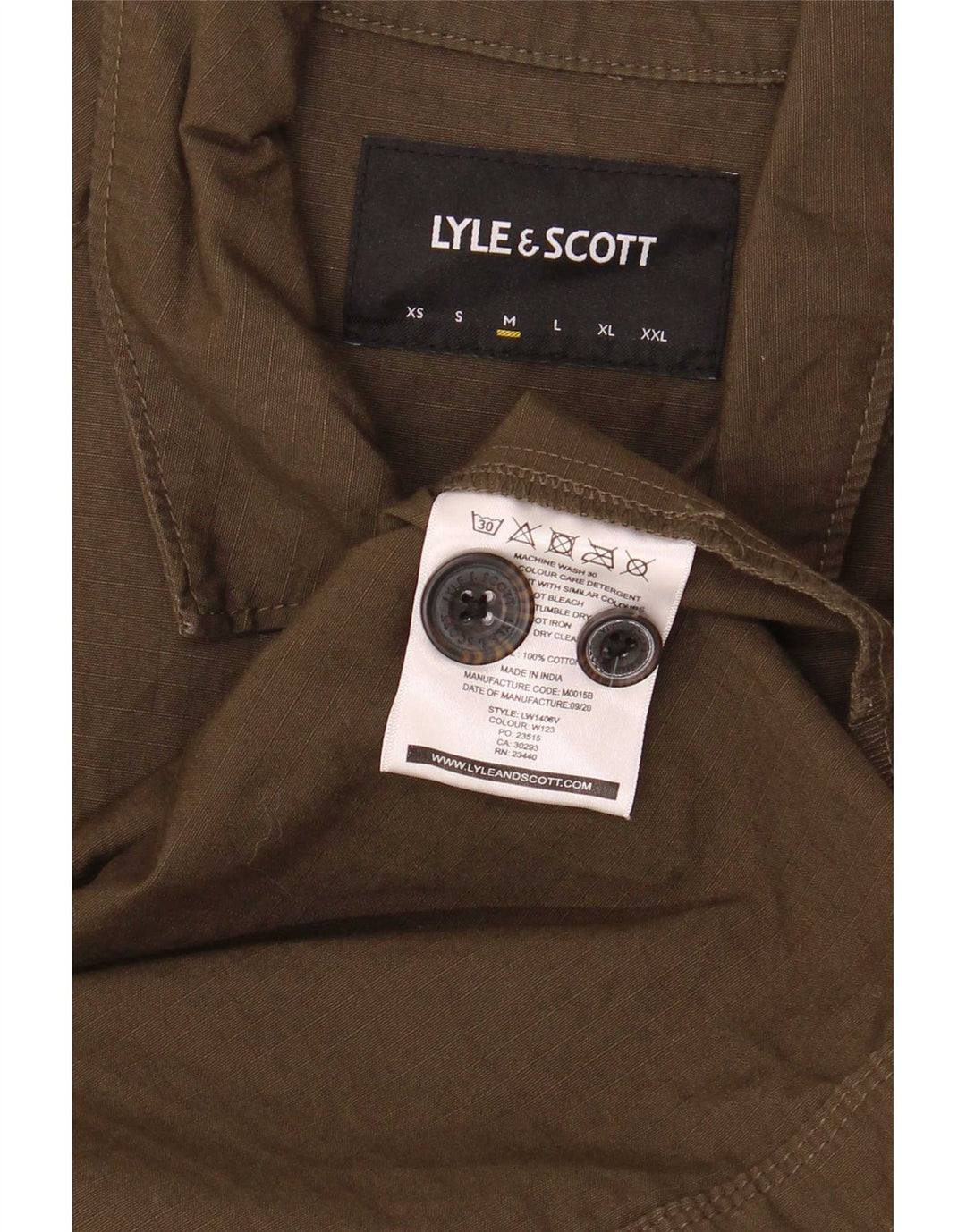 Muška košulja Lyle & Scott, srednji kaki pamuk