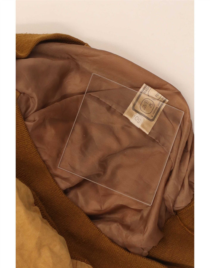 Vintage muška bomber jakna od brušene kože IT 50 velika bež koža