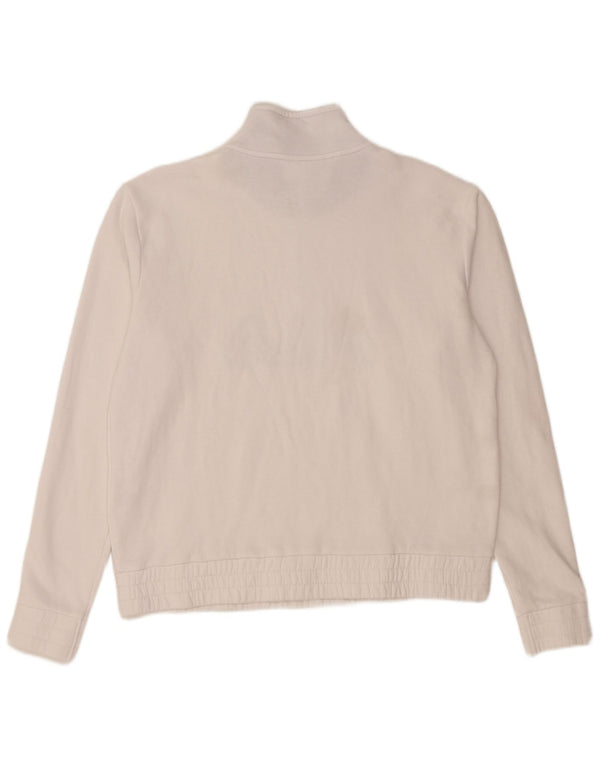 FILA Ženska majica s kratkim izrezom s patentnim zatvaračem UK 16 Veliki bijeli pamuk