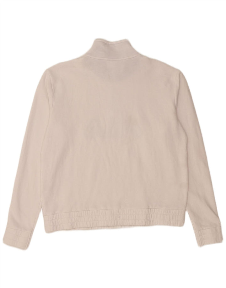 FILA Ženska majica s kratkim izrezom s patentnim zatvaračem UK 16 Veliki bijeli pamuk