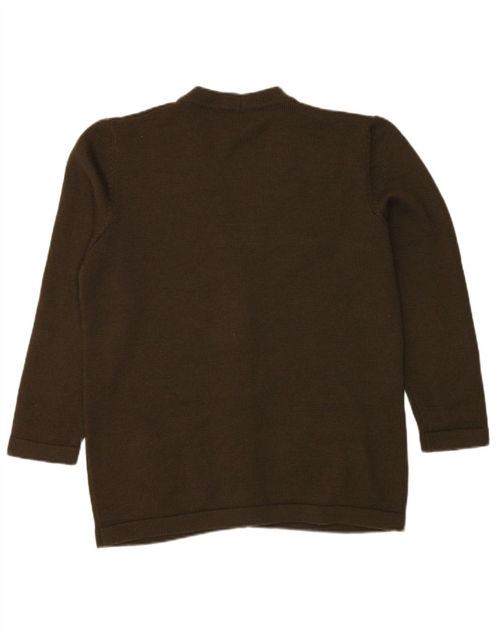 LUISA SPAGNOLI Ženski kardigan džemper UK 18 XL Kaki vuna