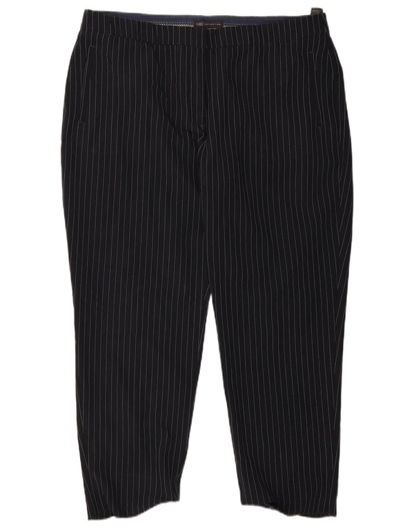 Marks & Spencer ženske chino hlače UK 20 2XL W38 L27 tamnoplave na pruge