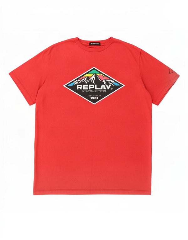 Replay Muška majica s grafičkim motivima 2XL, crveni pamuk