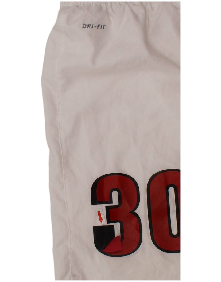 NIKE Boys Dri Fit Graphic Sport Shorts 12-13 Years Large White Poliester