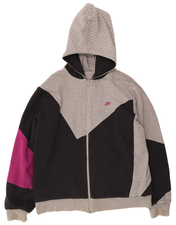 Nike muški pulover s kapuljačom s patentnim zatvaračem UK 42/44 veliki višebojni kolor blok