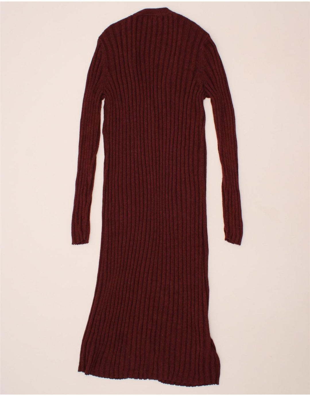 MOSSIMO Womens Longline Cardigan Sweater UK 10 Small Maroon Vintage Mossimo and Second-Hand Mossimo from Messina Hembry 