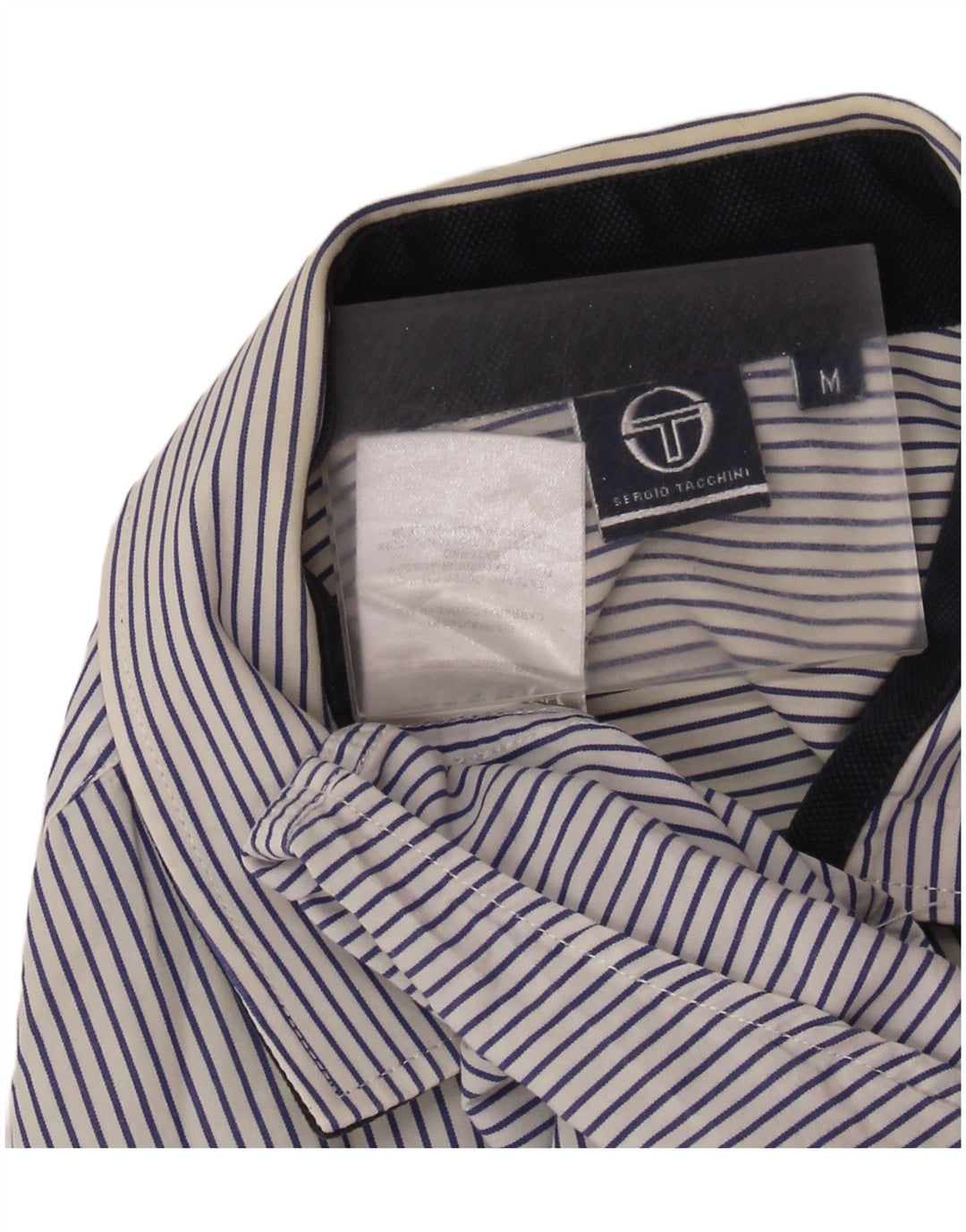 SERGIO TACCHINI Muška košulja kratkih rukava srednje tamnoplave pamučne pruge