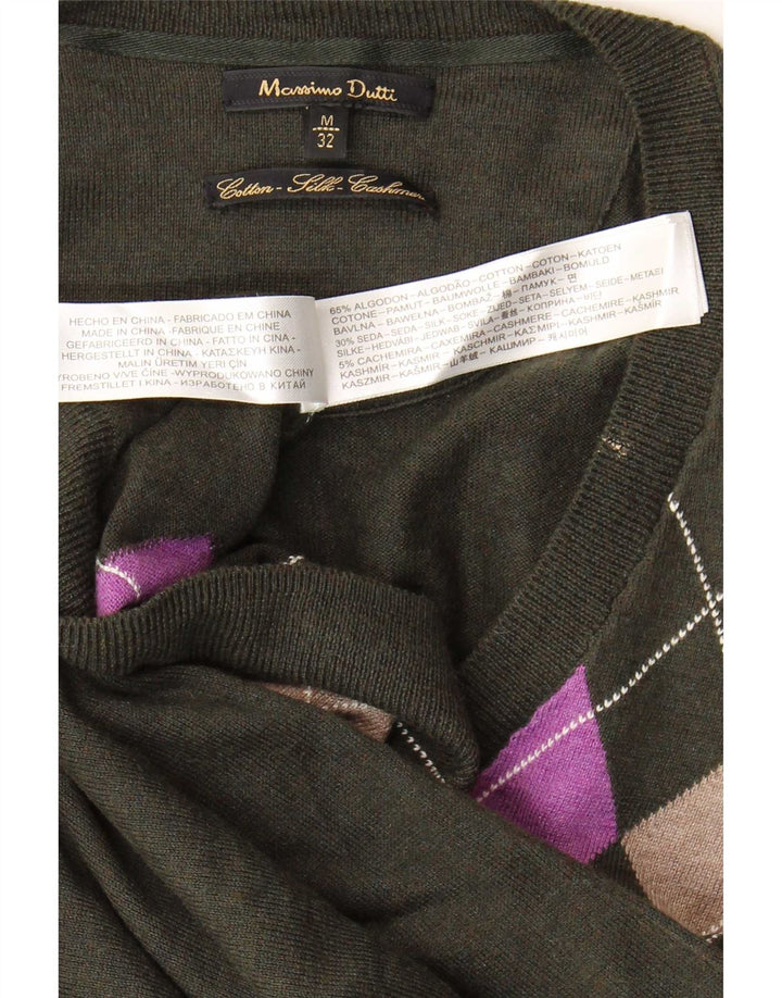 Ženski džemper s V-izrezom Massimo Dutti UK 12 Srednje zelena
