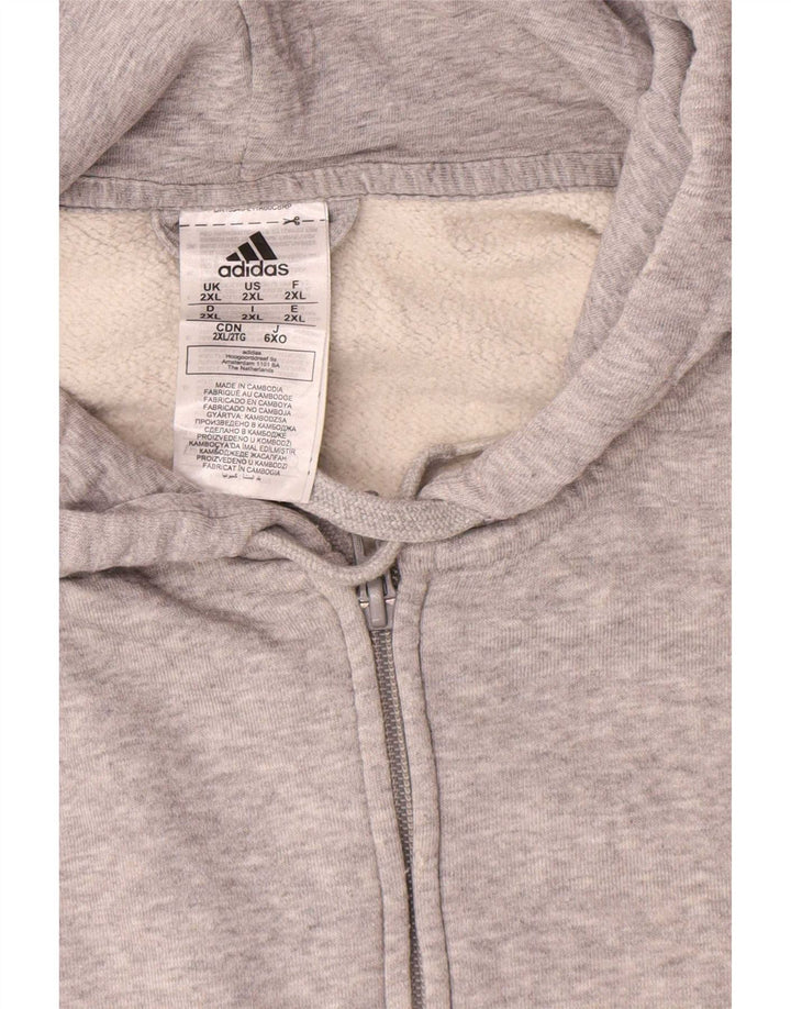 Adidas muški pulover s kapuljačom na patentni zatvarač 2XL sivi