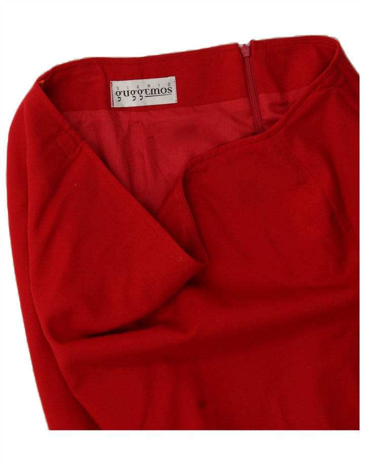 VINTAGE Womens Pencil Skirt W35 Large  Red Wool Vintage Vintage and Second-Hand Vintage from Messina Hembry 